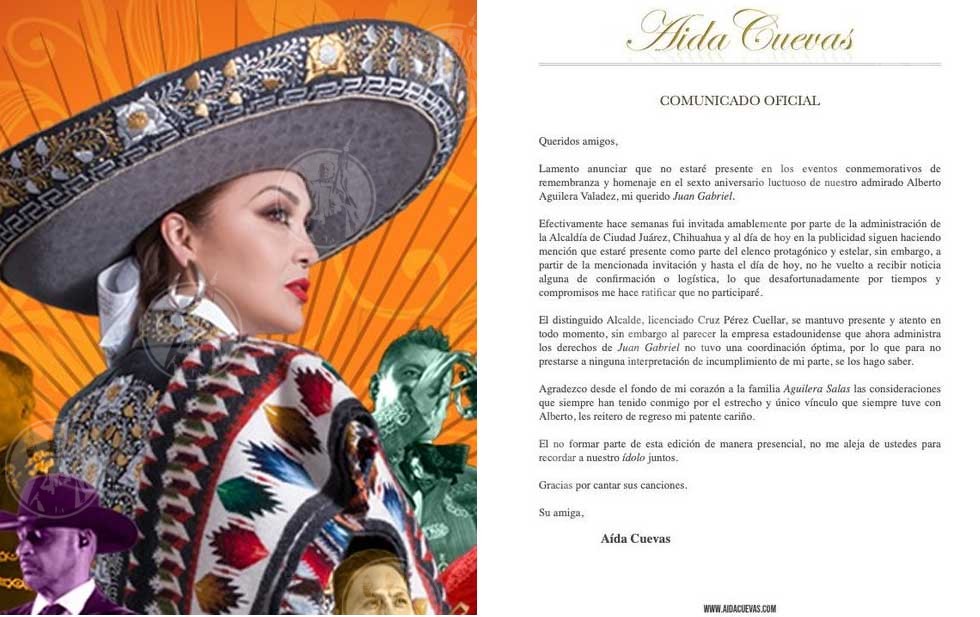 Aida Cuevas refused to participate in the tribute to Juan Gabriel