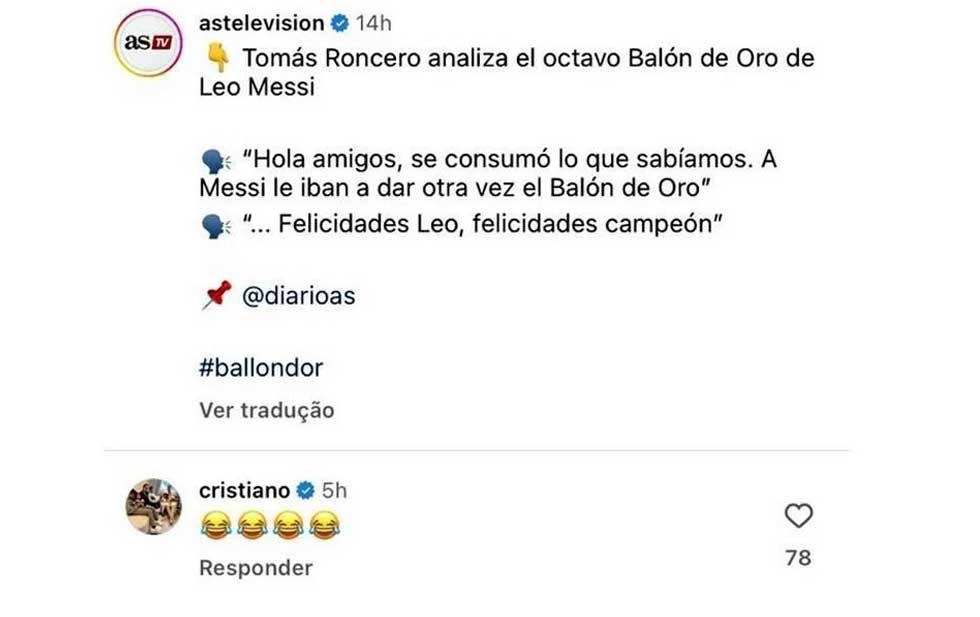 Cristiano está zombando da Bola de Ouro de Messi?